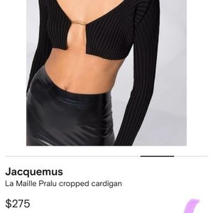 Jacquemus
La Maille Pralu cropped cardigan BLACK